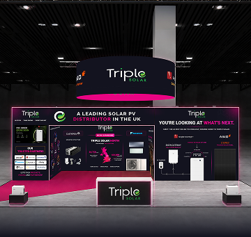 The Triple Solar exhibition stand at Solar & Storage Live UK 2026