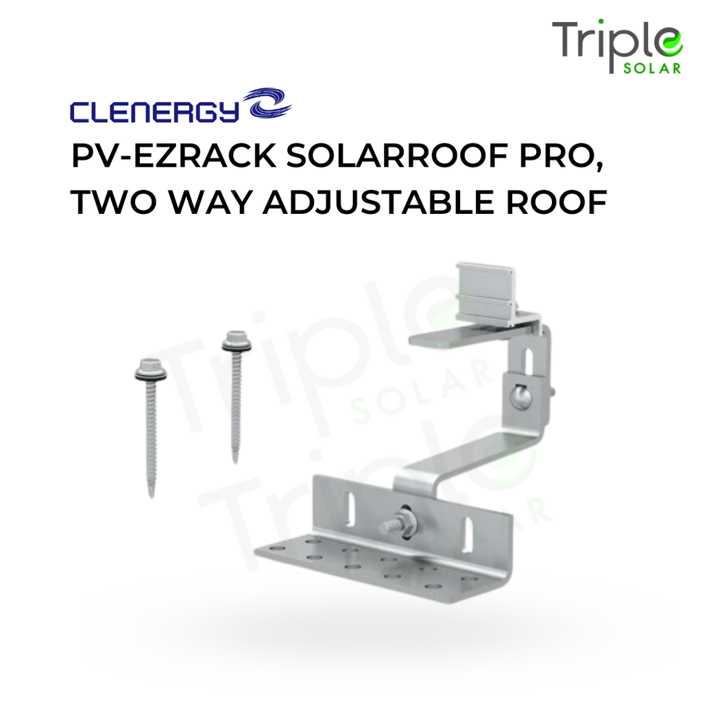 PV-ezRack SolarRoof Pro, Two way Adjustable Roof Hook 40-60mm, with PRO-Rail Clamp(ER-I-PRO-01DA)