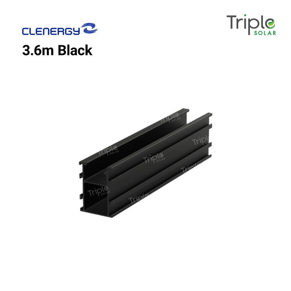 Black Aluminium Rail 3.6m SolarRoof Pro PV-ezRack